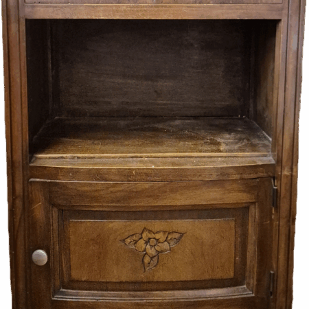 Table de chevet art déco - Noyer et marbre noir - Années 30-40