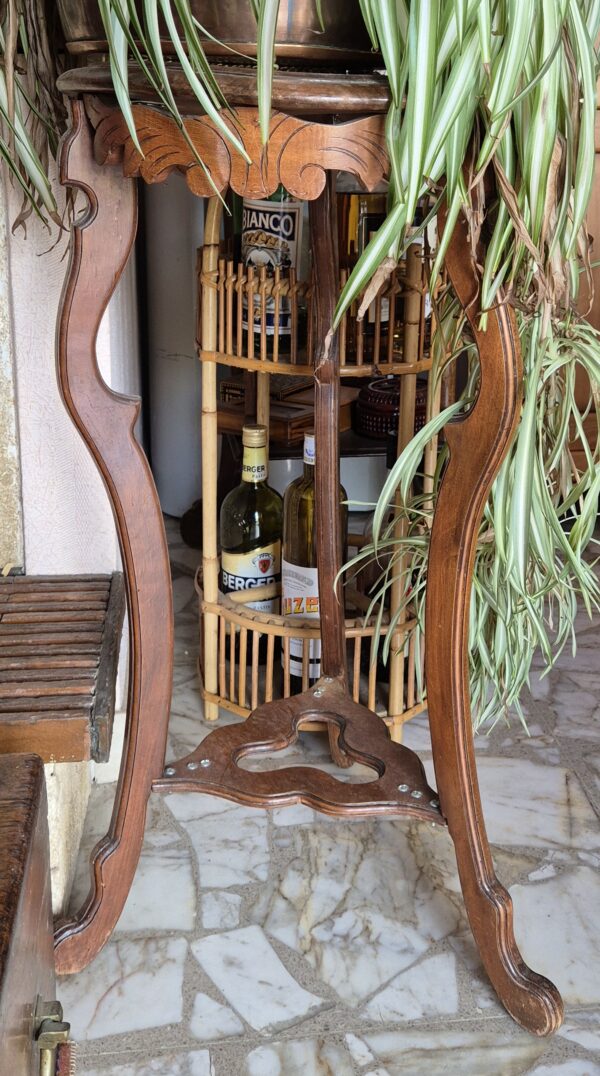 Sellette porte-plantes bois massif, style Louis XV, XXe