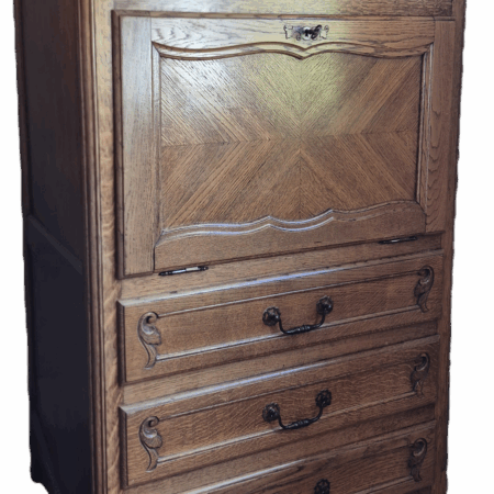 Secrétaire chêne massif style Louis XV, début XXe