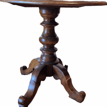Table ovale pied central tourné - noyer massif - Fin XIXe