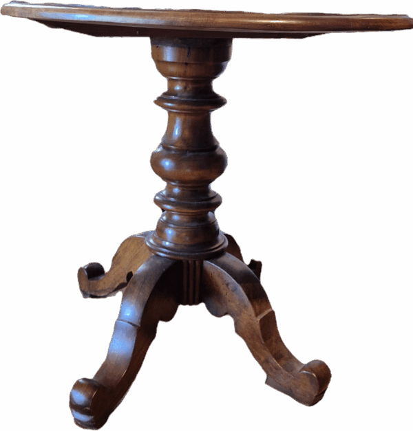 Table ovale pied central tourné - noyer massif - Fin XIXe